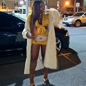 Fashion Nova Fuzz Mania Fuzzy Set - Mustard